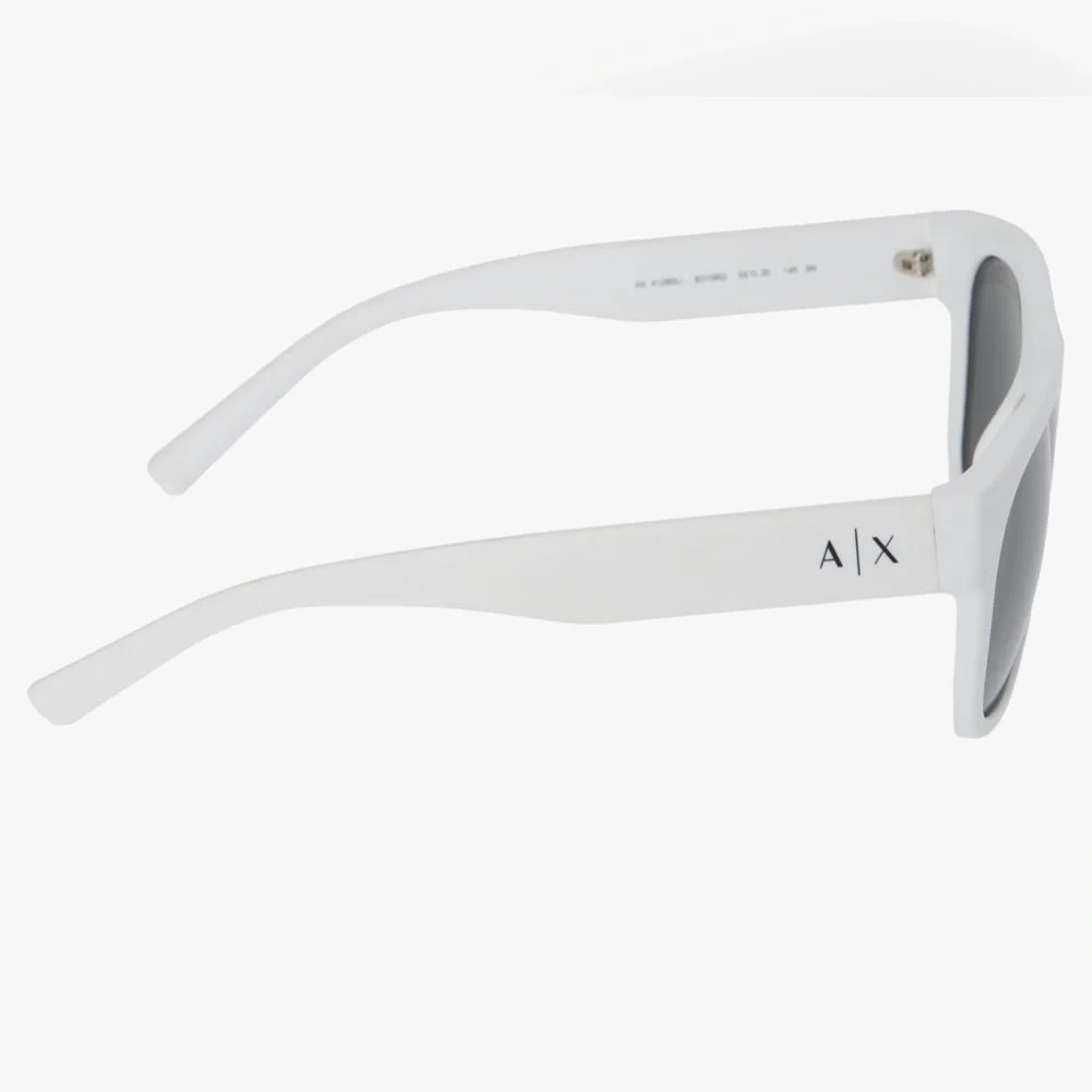 Armani Exchange Man Matte White Frame Grey Mirror Silver Lenses Sunglasses new‎